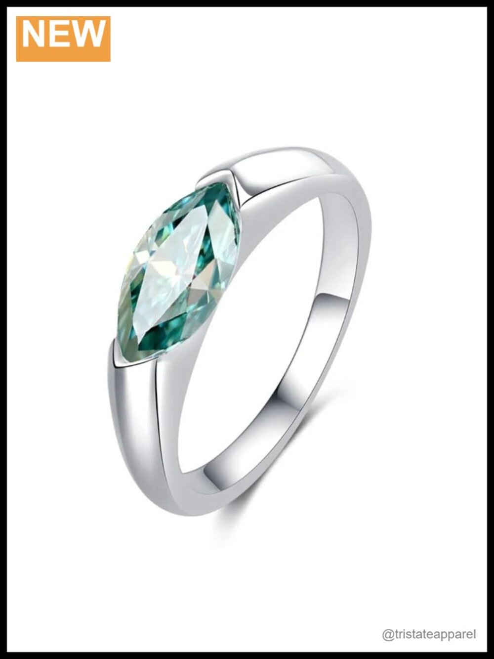 Marquise Moissanite Ring 1ct S925 Silver 18K Platinum Plated Wedding